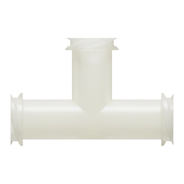 Female Threaded x Female Threaded x Female Threaded Natural Nylon Tee Luer Adapter