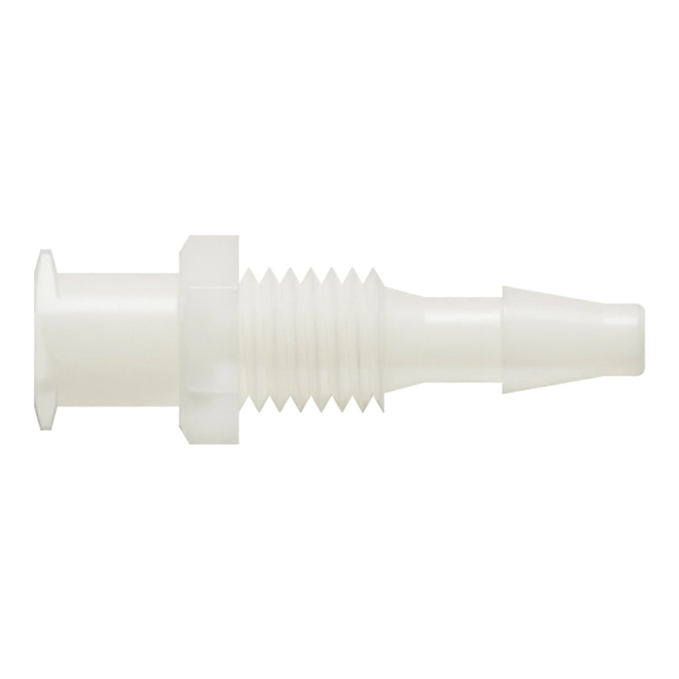 1/8" Hose Barb x Female Lug Natural Nylon Bulkhead Luer