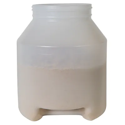 1/2 Gallon Natural HDPE Round Wide Mouth Jar with Bottom Handle Grip & 100/400 Neck (Cap Sold Separately)