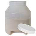 1/2 Gallon Natural HDPE Round Wide Mouth Jar with Bottom Handle Grip & 100/400 White Ribbed Cap with F217 Liner