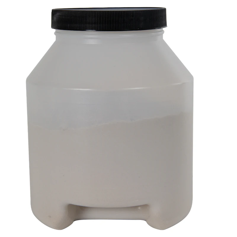 1/2 Gallon Natural HDPE Round Wide Mouth Jar with Bottom Handle Grip & 100/400 Black Ribbed Cap with F217 Liner