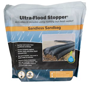 8" W x 60" L Black Ultra-Flood Stopper® Sandless Sandbags - Package of 2