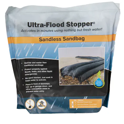 8" W x 60" L Black Ultra-Flood Stopper® Sandless Sandbags - Package of 2