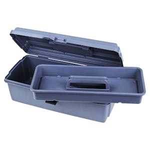 Gray Utility Toolbox with Lift Out Tray - 14-1/2" L x 7-1/2" W x 5-1/4" Hgt.
