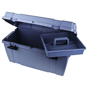 Gray Utility Toolbox with Lift Out Tray - 27-1/2" L x 13-3/4" W x 14" Hgt.