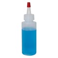 2 oz. Natural LDPE Cylindrical Bottle with 20/410 Natural Yorker Dispensing Cap with Regular Red Tip