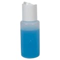 1 oz. Natural HDPE Cylindrical Sample Bottle with 20/410 White Disc-Top Dispensing Cap