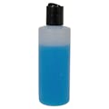 4 oz. Natural HDPE Cylindrical Sample Bottle with 20/410 Black Disc-Top Dispensing Cap
