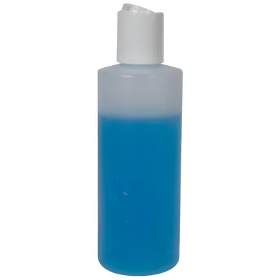 4 oz. Natural HDPE Cylindrical Sample Bottle with 20/410 White Disc-Top Dispensing Cap
