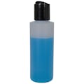 4 oz. White HDPE Cylindrical Sample Bottle with 20/410 Black Disc-Top Dispensing Cap