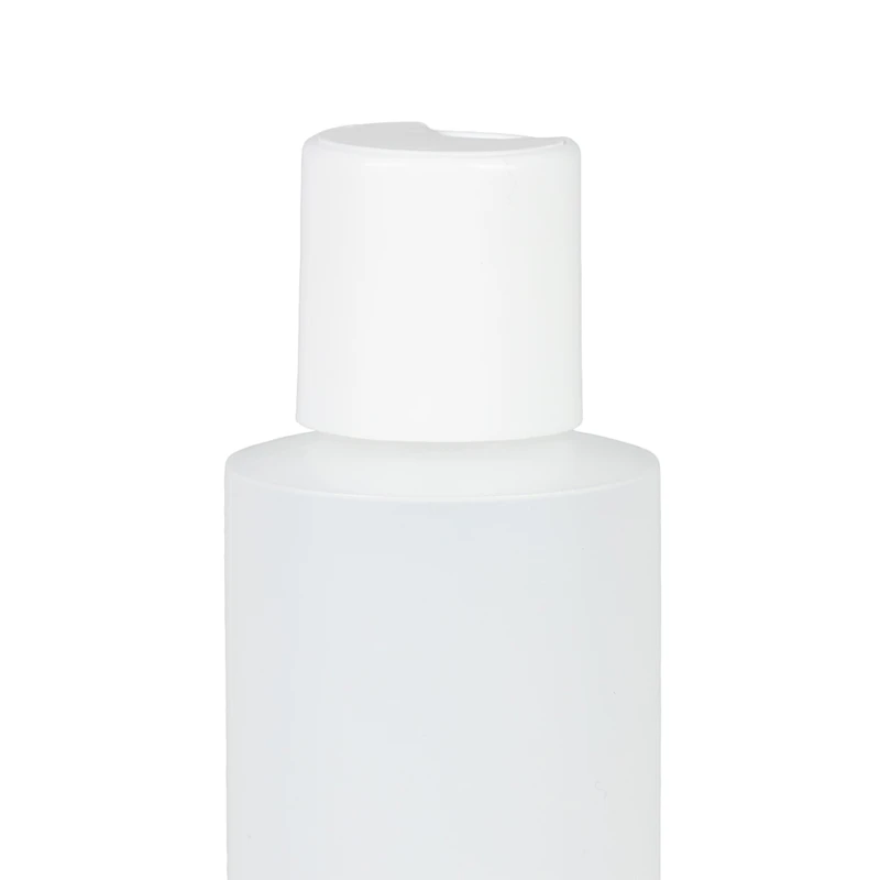 4 oz. Natural HDPE Cylindrical Sample Bottle with 24/410 White Disc-Top Dispensing Cap