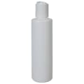 6 oz. Natural HDPE Cylindrical Sample Bottle with 24/410 White Disc-Top Dispensing Cap