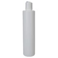 8 oz. White HDPE Cylindrical Sample Bottle with 24/410 White Disc-Top Dispensing Cap