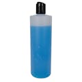 12 oz. White HDPE Cylindrical Sample Bottle with 24/410 Black Disc-Top Dispensing Cap