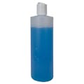 12 oz. White HDPE Cylindrical Sample Bottle with 24/410 White Disc-Top Dispensing Cap