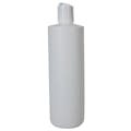 16 oz. Natural HDPE Cylindrical Sample Bottle with 24/410 White Disc-Top Dispensing Cap