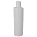 16 oz. White HDPE Cylindrical Sample Bottle with 28/410 White Disc-Top Dispensing Cap