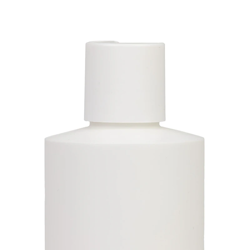 16 oz. White HDPE Cylindrical Sample Bottle with 28/410 White Disc-Top Dispensing Cap