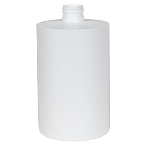 17 oz. White HDPE Squat Cylindrical Straight Bottom Bottle with 24/410 Neck (Cap Sold Separately)