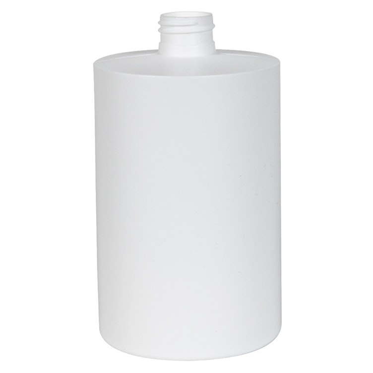 17 oz. White HDPE Squat Cylindrical Straight Bottom Bottle with 24/410 Neck (Cap Sold Separately)