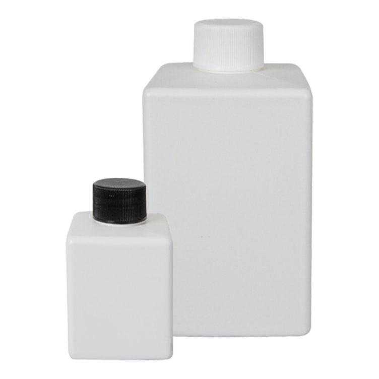 HDPE Square Bottles with Plain Caps