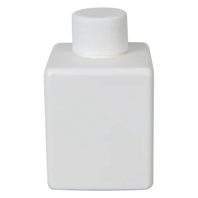 2-1/2 oz. White HDPE Square Bottle with 20/410 White Ribbed Cap with F217 Liner