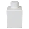 2-1/2 oz. White HDPE Square Bottle with 20/410 White Ribbed Cap with F217 Liner