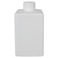10 oz. White HDPE Square Bottle with 24/410 White Ribbed Cap with F217 Liner