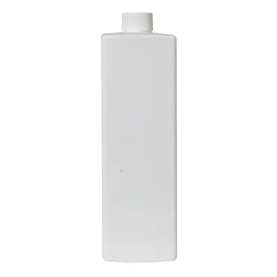 32 oz. White HDPE Square Bottle with 28/410 White Ribbed Cap with F217 Liner