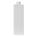 32 oz. White HDPE Square Bottle with 28/410 White Ribbed Cap with F217 Liner