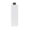 32 oz. White HDPE Square Bottle with 28/410 Black Ribbed Cap with F217 Liner