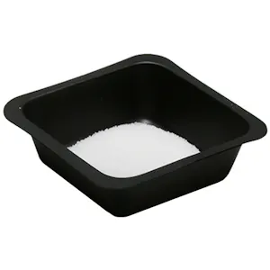 100mL Black Polystyrene Square Weighing Boats - 3.15" Top OD L x 3.15" Top OD W x 0.945" Hgt. (Package of 500)