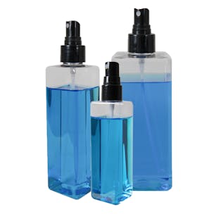 PET Square Bottles with Fine Mist Finger Sprayers