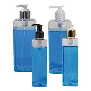 PET Square Bottles with Dispensing Pumps