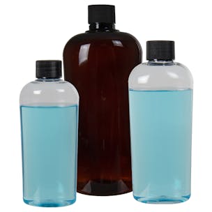 Vale & Cosmo High Clarity Oval Bottles with Plain Caps