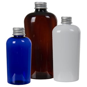 PET Cosmo Oval Bottles with Aluminum Caps