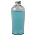6 oz. Clear PET High Clarity Cosmo Oval Bottle with 24/410 Brushed Silver Aluminum Cap with Foam Liner