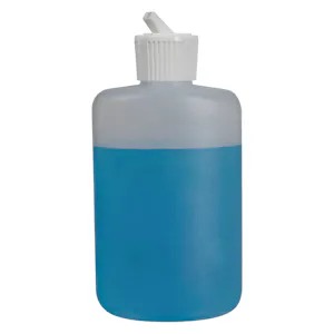 4 oz. Natural HDPE Oval Bottle with 24/410 White Ribbed Flip-Top Dispensing Cap