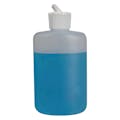4 oz. Natural HDPE Oval Bottle with 24/410 White Ribbed Flip-Top Dispensing Cap