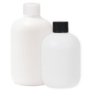 HDPE Stubby Boston Round Bottles with Plain Caps