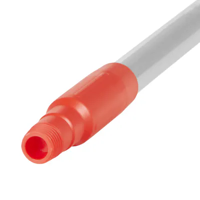 49.6" Vikan® Aluminum Handle with Red Polypropylene Tip & Cap