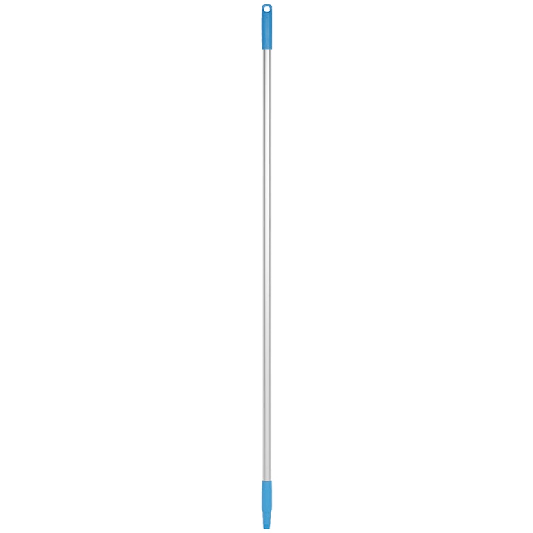 57.5" Vikan® Aluminum Handle with Blue Polypropylene Tip & Cap
