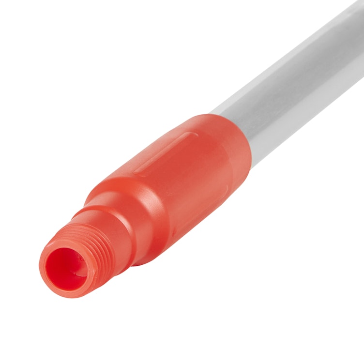 57.5" Vikan® Aluminum Handle with Red Polypropylene Tip & Cap