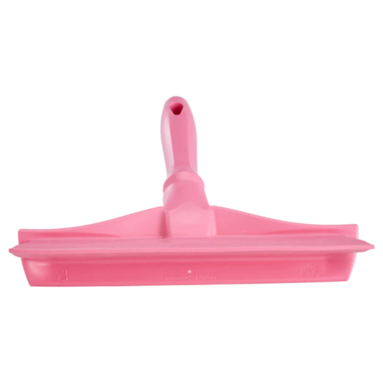 9.6" Pink Polypropylene Vikan® Ultra Hygiene Table Squeegee with Single TPE Rubber Blade & Mini Handle