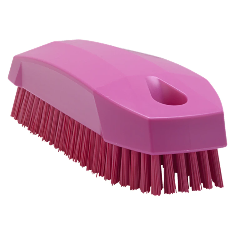 Pink Polypropylene Vikan® Hand & Nail Brush with Stiff Polyester Bristles