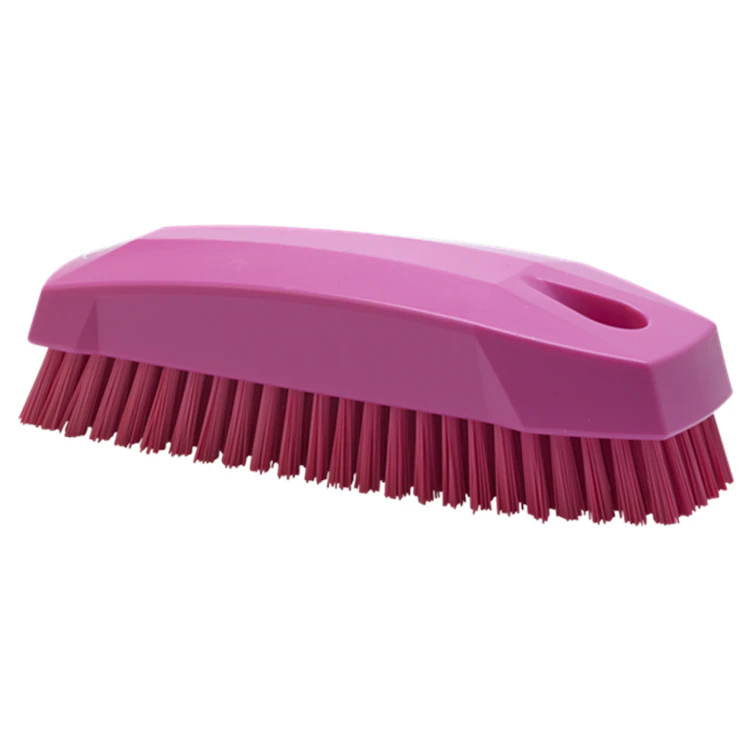 Pink Polypropylene Vikan® Hand & Nail Brush with Stiff Polyester Bristles