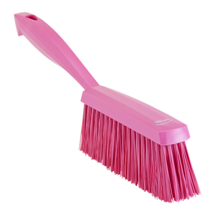 13" Pink Polypropylene Vikan® Edge Bench Brush with Medium Polyester Bristles