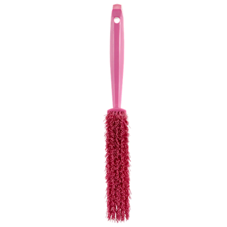 13" Pink Polypropylene Vikan® Edge Bench Brush with Medium Polyester Bristles
