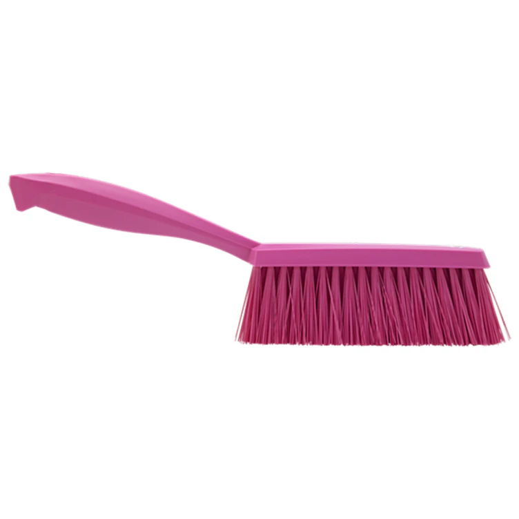 13" Pink Polypropylene Vikan® Edge Bench Brush with Medium Polyester Bristles