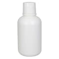 16 oz. White HDPE Boston Round Buttress Bottle with 38/430 White Ribbed Buttress Cap with F217 Liner